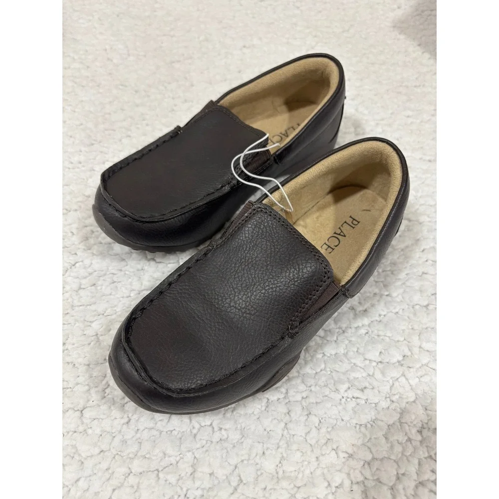 The Children's Place 1 Brown Loafers & Minecraft Slippers Bundle Preppy Casual